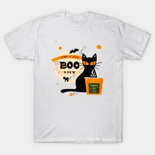 Boo Brew Halloween Cat Pumpkin Spice Coffee Latte Cup T-Shirt